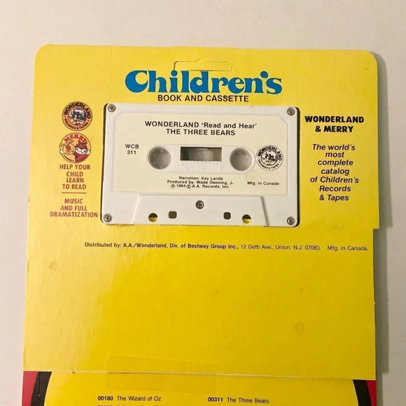 Vintage 1985 The Three Bears Read Along Book Cassette Tape - Picture 9 of 14